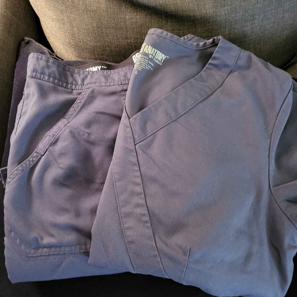 Grey's Anatomy scrub set grey color large top and medium pants